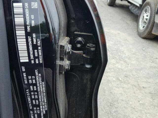 ZARFAEDN5H7547817 - 2017 ALFA ROMEO GIULIA Q4 黑色 照片 10