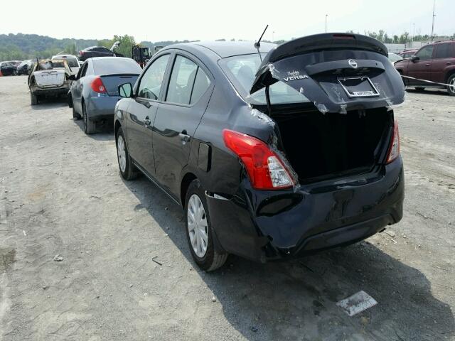 3N1CN7AP4HL828427 - 2017 NISSAN VERSA S BLACK photo 3