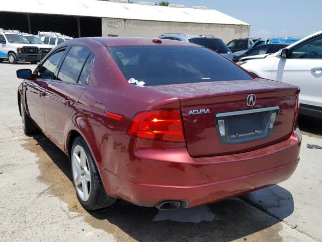 19UUA66275A007492 - 2005 ACURA TL MAROON photo 3