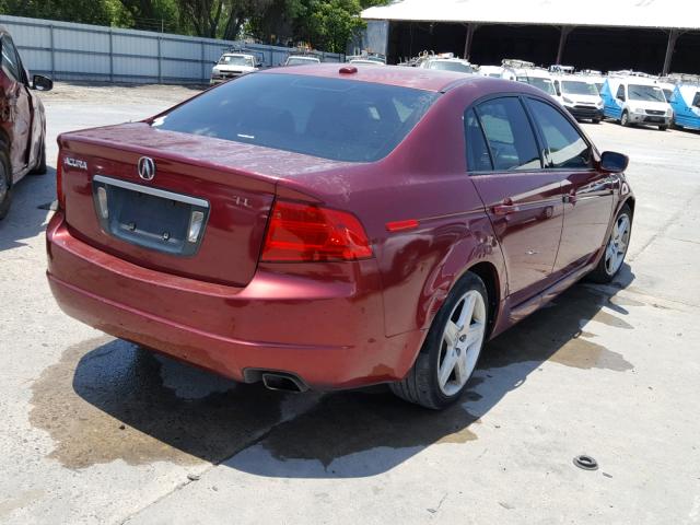 19UUA66275A007492 - 2005 ACURA TL MAROON photo 4