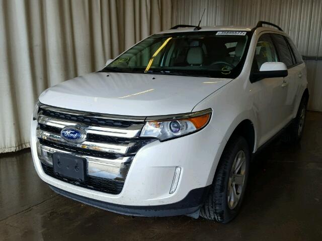 2FMDK3JC6EBA03069 - 2014 FORD EDGE SEL WHITE photo 2