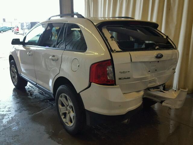 2FMDK3JC6EBA03069 - 2014 FORD EDGE SEL WHITE photo 3