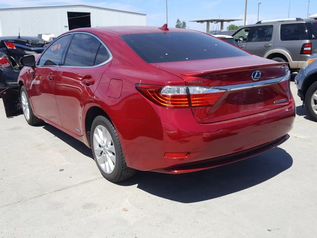 JTHBW1GG4E2056596 - 2014 LEXUS ES 300H RED photo 3