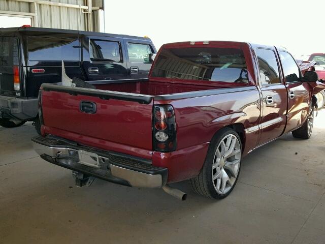 2GCEC13T551137150 - 2005 CHEVROLET SILVERADO BURGUNDY photo 4