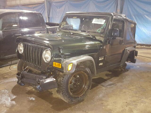 1J4FA39S15P308669 - 2005 JEEP WRANGLER X GREEN photo 2