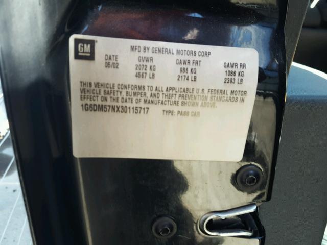 1G6DM57NX30115717 - 2003 CADILLAC CTS BLACK photo 10