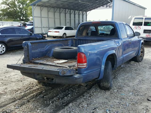 1D7HL12X43S362387 - 2003 DODGE DAKOTA SXT BLUE photo 4