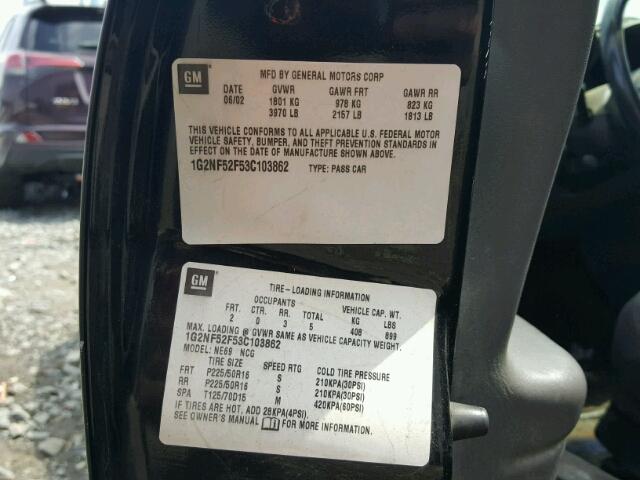 1G2NF52F53C103862 - 2003 PONTIAC GRAND AM S Qara foto 10