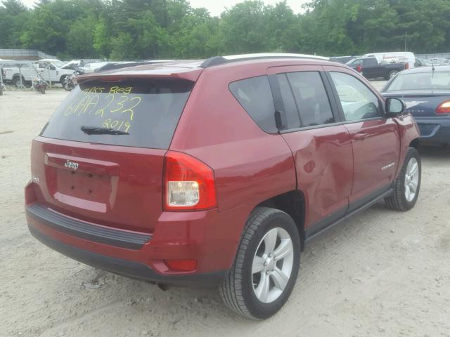 1C4NJDBB2CD577019 - 2012 JEEP COMPASS SP RED photo 4