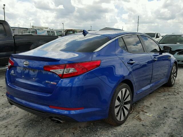 5XXGR4A62CG046186 - 2012 KIA OPTIMA SX BLUE photo 4