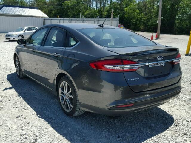 3FA6P0G74HR291306 - 2017 FORD FUSION S GRAY photo 3