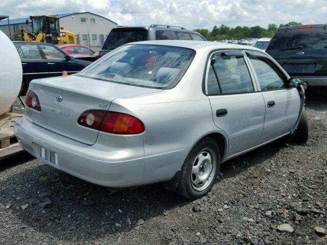 2T1BR12E01C407031 - 2001 TOYOTA COROLLA CE SILVER photo 4