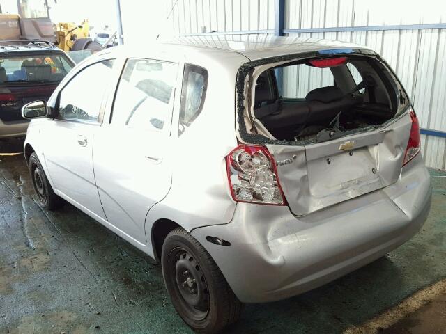 KL1TD66627B792190 - 2007 CHEVROLET AVEO BASE Gümüş fotoğraf 3