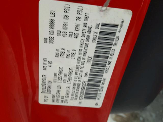 3D7KS28DX5G822223 - 2005 DODGE RAM 2500 S RED photo 10