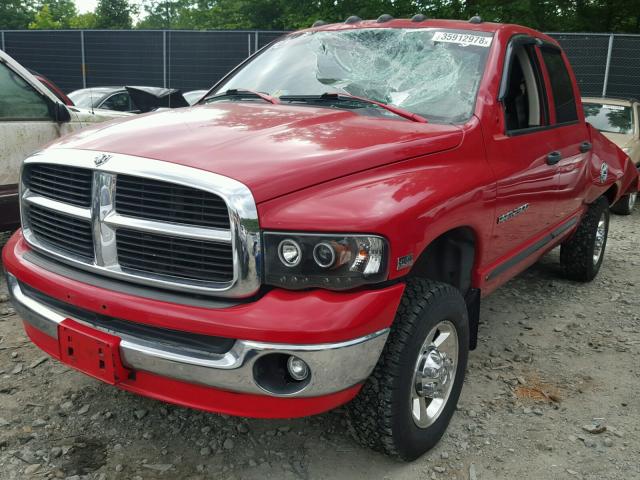3D7KS28DX5G822223 - 2005 DODGE RAM 2500 S RED photo 2