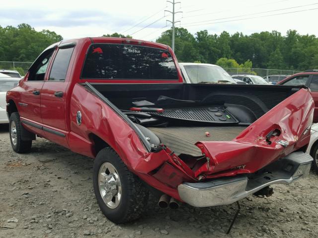 3D7KS28DX5G822223 - 2005 DODGE RAM 2500 S RED photo 3