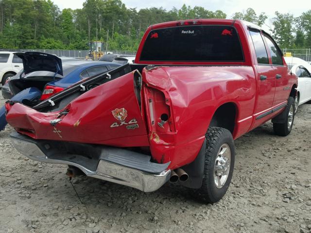 3D7KS28DX5G822223 - 2005 DODGE RAM 2500 S RED photo 4