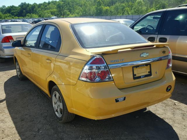 KL1TD56E29B619614 - 2009 CHEVROLET AVEO LS YELLOW photo 3