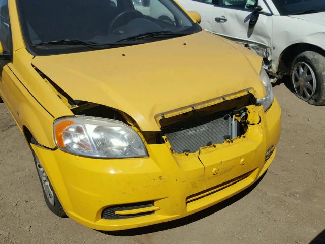 KL1TD56E29B619614 - 2009 CHEVROLET AVEO LS YELLOW photo 9