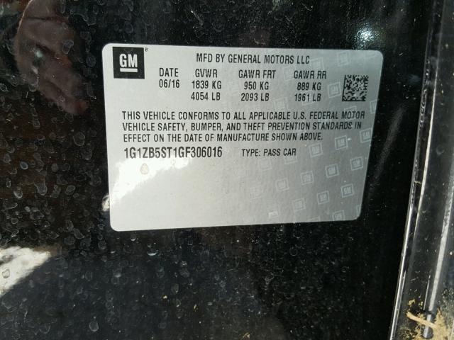 1G1ZB5ST1GF306016 - 2016 CHEVROLET MALIBU LS Qara foto 10