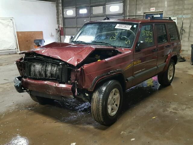 1J4FF48S51L630368 - 2001 JEEP CHEROKEE MAROON photo 2