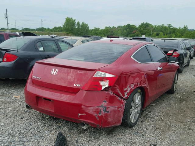 1HGCS2A82AA003230 - 2010 HONDA ACCORD EXL RED photo 4