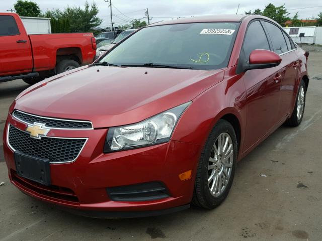 1G1PJ5SB0D7107496 - 2013 CHEVROLET CRUZE ECO RED photo 2