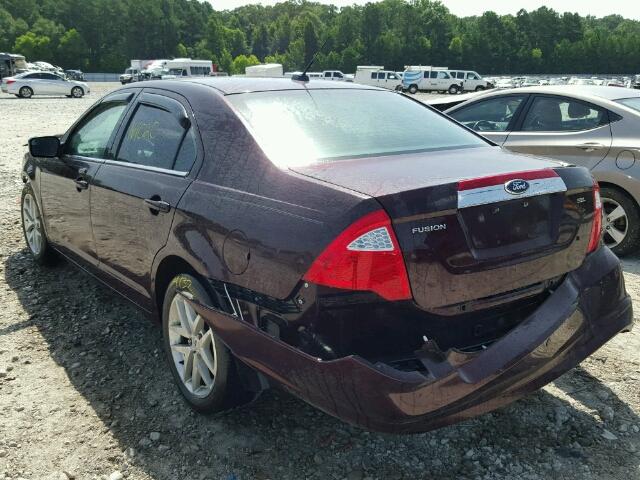 3FAHP0JA3BR191069 - 2011 FORD FUSION BURGUNDY photo 3