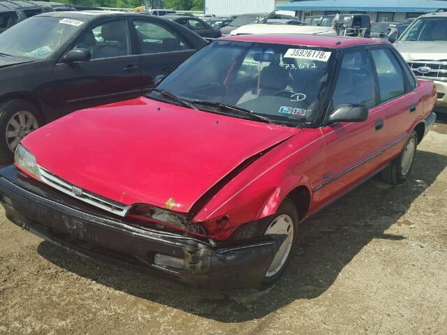 1Y1SK5467LZ168793 - 1990 GEO PRIZM BASE წითელი ფოტო 2