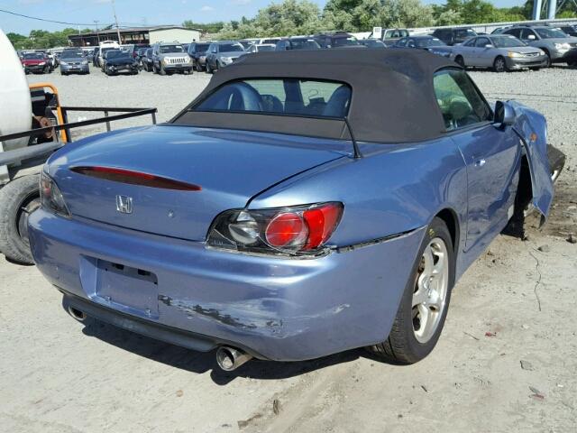 JHMAP11442T005015 - 2002 HONDA S2000 BLUE photo 4