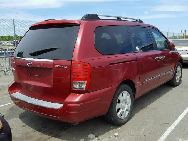 KNDMC233476024867 - 2007 HYUNDAI ENTOURAGE RED photo 4