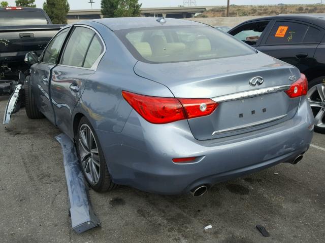 JN1AV7AP2GM490165 - 2016 INFINITI Q50 HYBRID BLUE photo 3