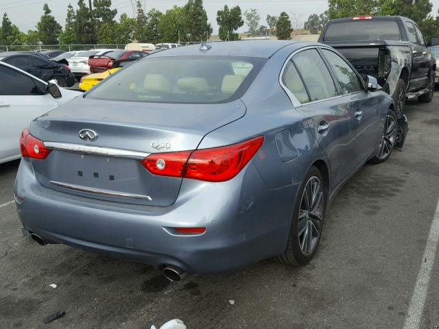 JN1AV7AP2GM490165 - 2016 INFINITI Q50 HYBRID BLUE photo 4