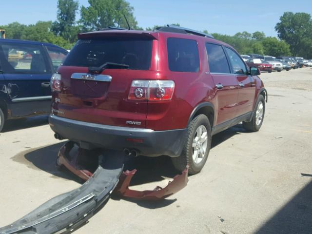 1GKEV33718J110468 - 2008 GMC ACADIA SLT მუქწითელი ფოტო 4