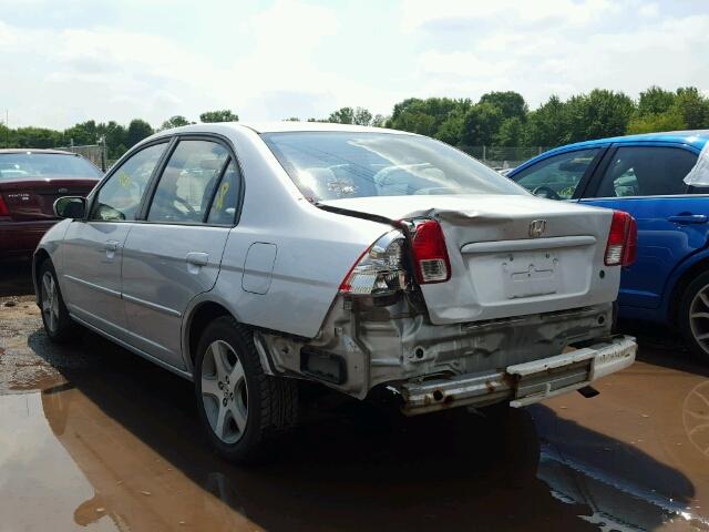 2HGES26724H577180 - 2004 HONDA CIVIC EX SILVER photo 3