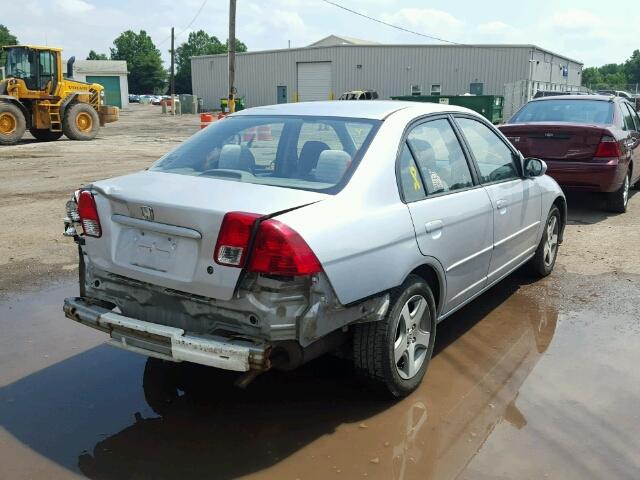 2HGES26724H577180 - 2004 HONDA CIVIC EX SILVER photo 4