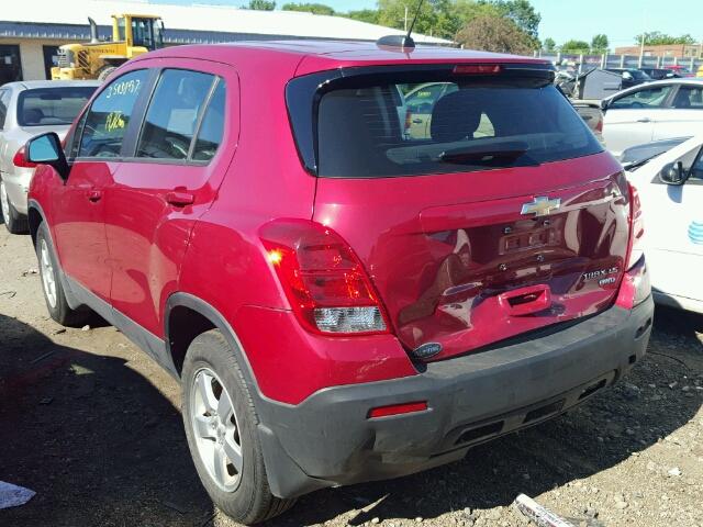 KL7CJPSB8FB177696 - 2015 CHEVROLET TRAX 1LS RED photo 3