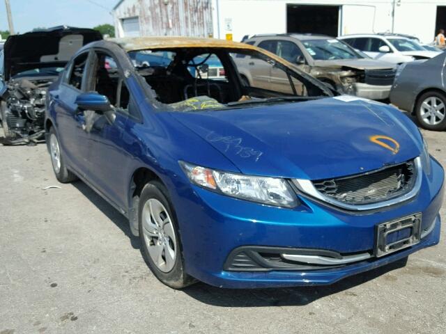 19XFB2F57EE031408 - 2014 HONDA CIVIC LX BLUE photo 1