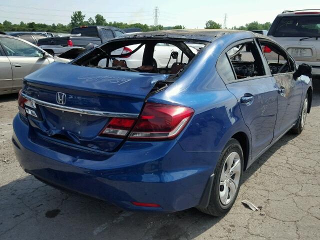 19XFB2F57EE031408 - 2014 HONDA CIVIC LX BLUE photo 4