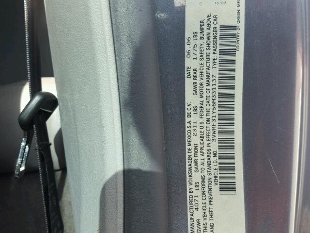 3VWRF31Y56M331137 - 2006 VOLKSWAGEN NEW BEETLE 灰色 照片 10