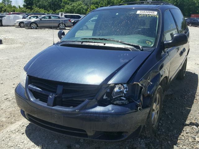 1D4GP45R67B161799 - 2007 DODGE CARAVAN SX BLUE photo 2