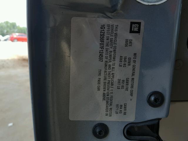 1G1ZS58F07F124597 - 2007 CHEVROLET MALIBU LS Mavi foto 10