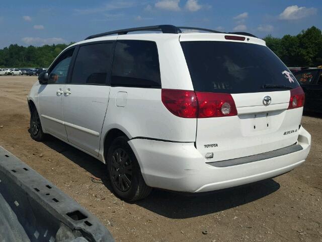 5TDZK23C57S010730 - 2007 TOYOTA SIENNA CE WHITE photo 3