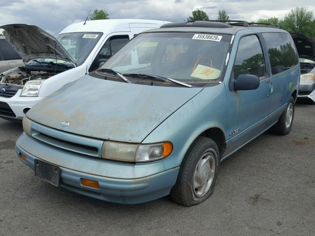 4N2DN11W7PD825383 - 1993 NISSAN QUEST GXE BLUE photo 2