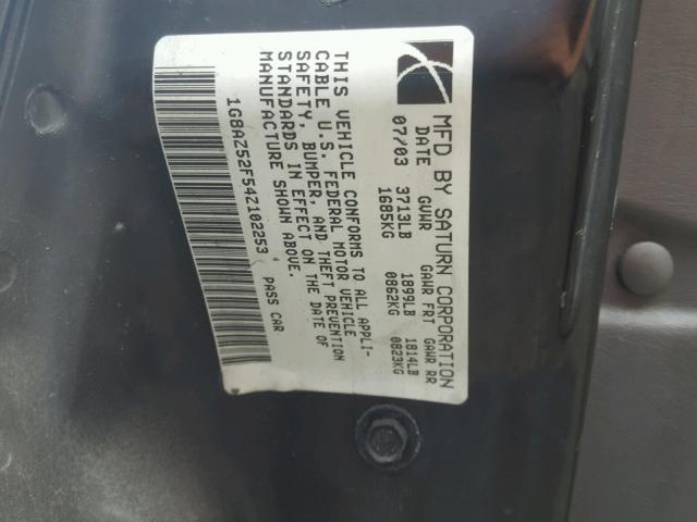 1G8AZ52F54Z102253 - 2004 SATURN ION LEVEL BLACK photo 10