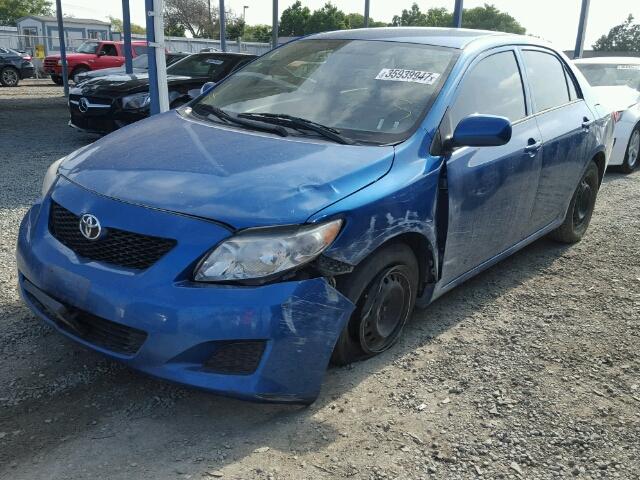 1NXBU4EE1AZ278968 - 2010 TOYOTA COROLLA BLUE photo 2