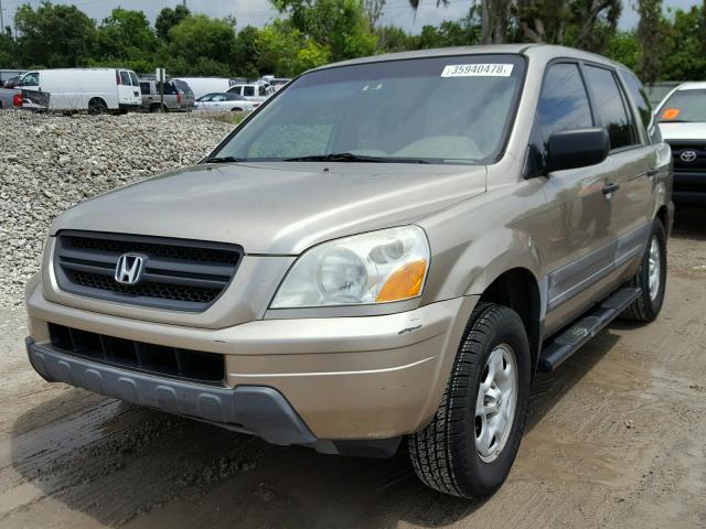 2HKYF18195H569038 - 2005 HONDA PILOT LX BEIGE photo 2