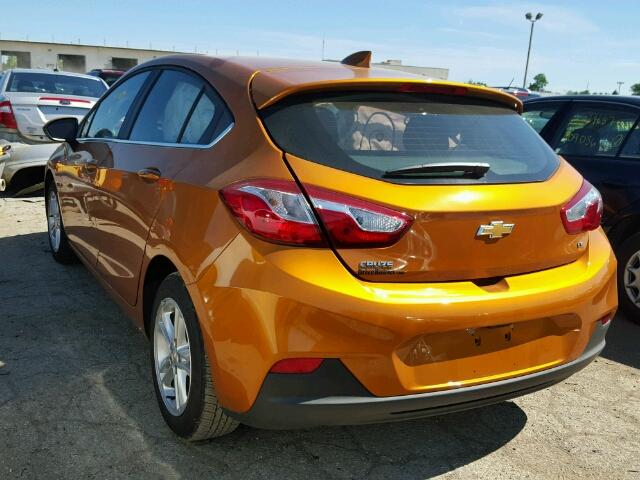 3G1BE6SM3HS579804 - 2017 CHEVROLET CRUZE LT ORANGE photo 3