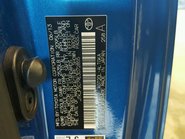 JTKJF5C79E3072855 - 2014 TOYOTA SCION TC 蓝色 照片 10