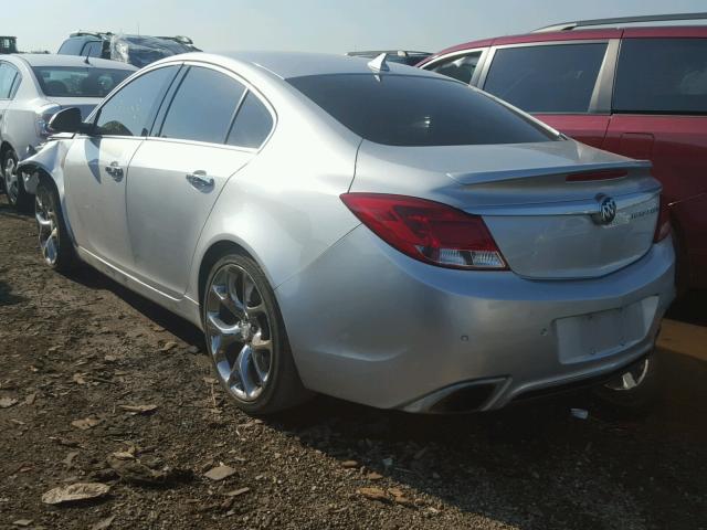 2G4GV5GV6C9215175 - 2012 BUICK REGAL GS SILVER photo 3